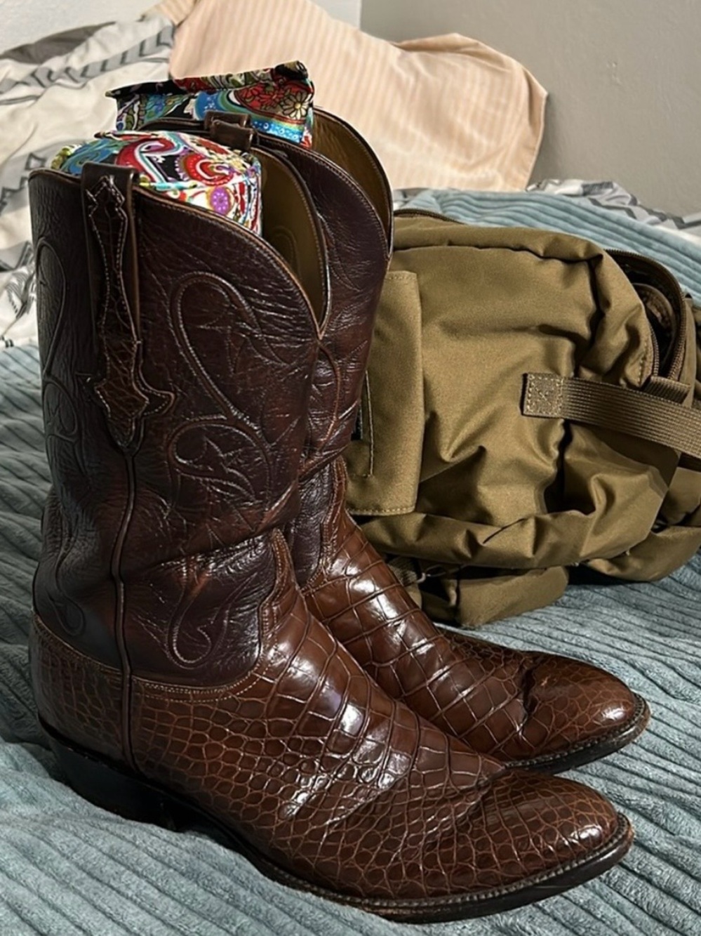 Vintage Lucchese Classics Alligator Belly Boots. Just boots